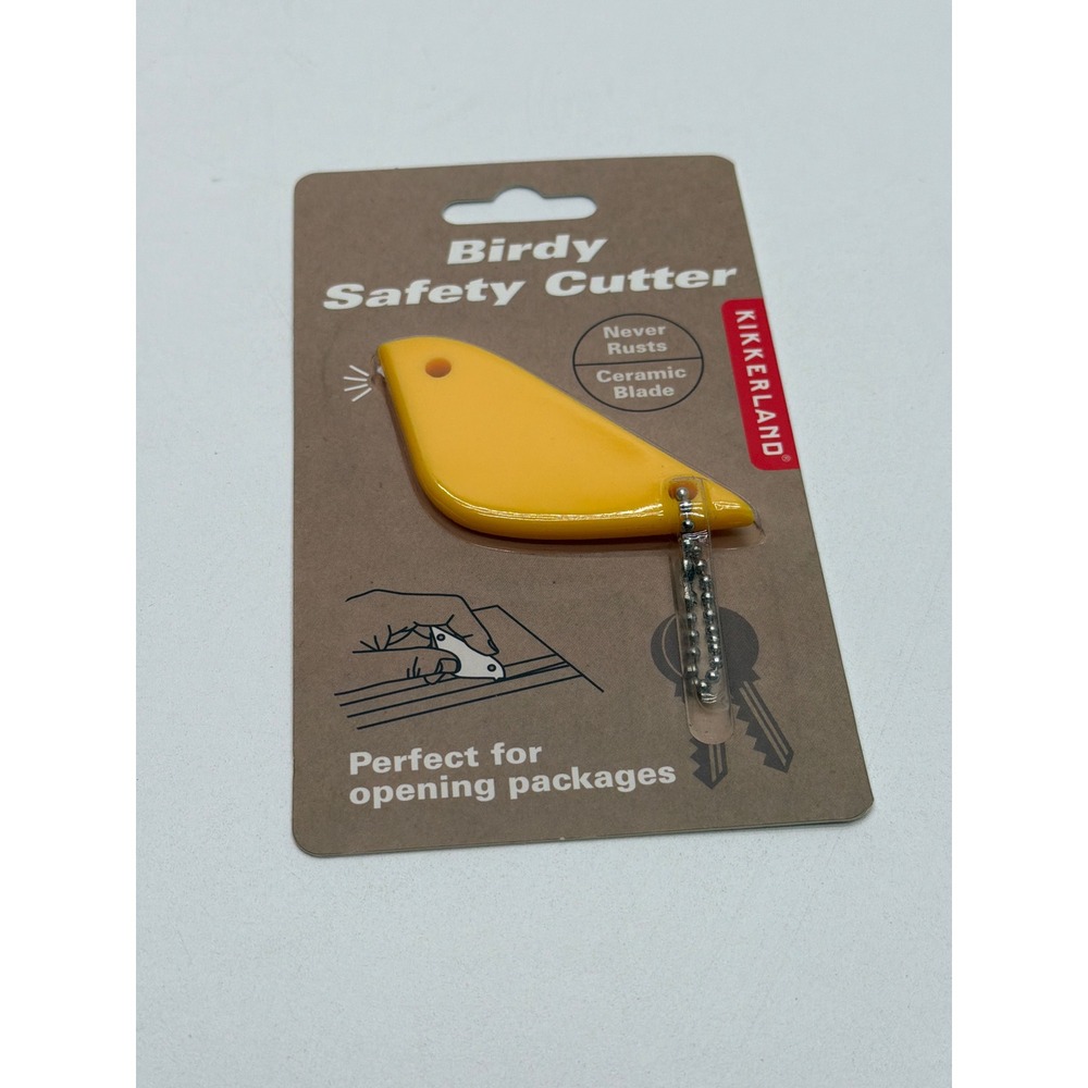 Kikkerland Birdy Safety Cutter Yellow Ceramic Blade Package Opener CD154-A NEW